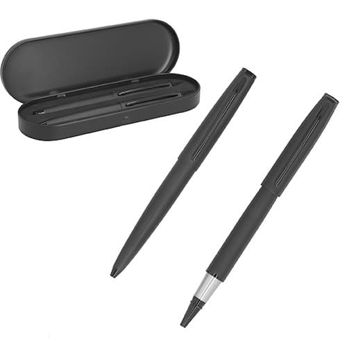SET BOLIGRAFOS METALICOS ACABADO MATE - Artículo Promocional Personalizado