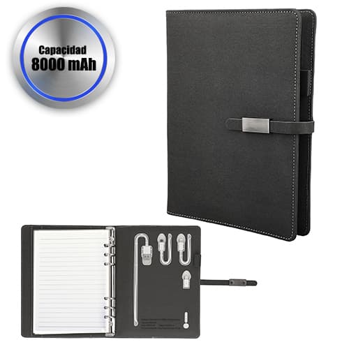 CARPETA DE POLIESTER CON BATERIA 8000 MAH - Artículo Promocional Personalizado
