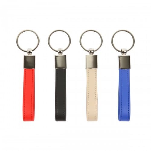 LLAVERO EN METAL Y CURPIEL MUTTLER - Artículo Promocional Personalizado